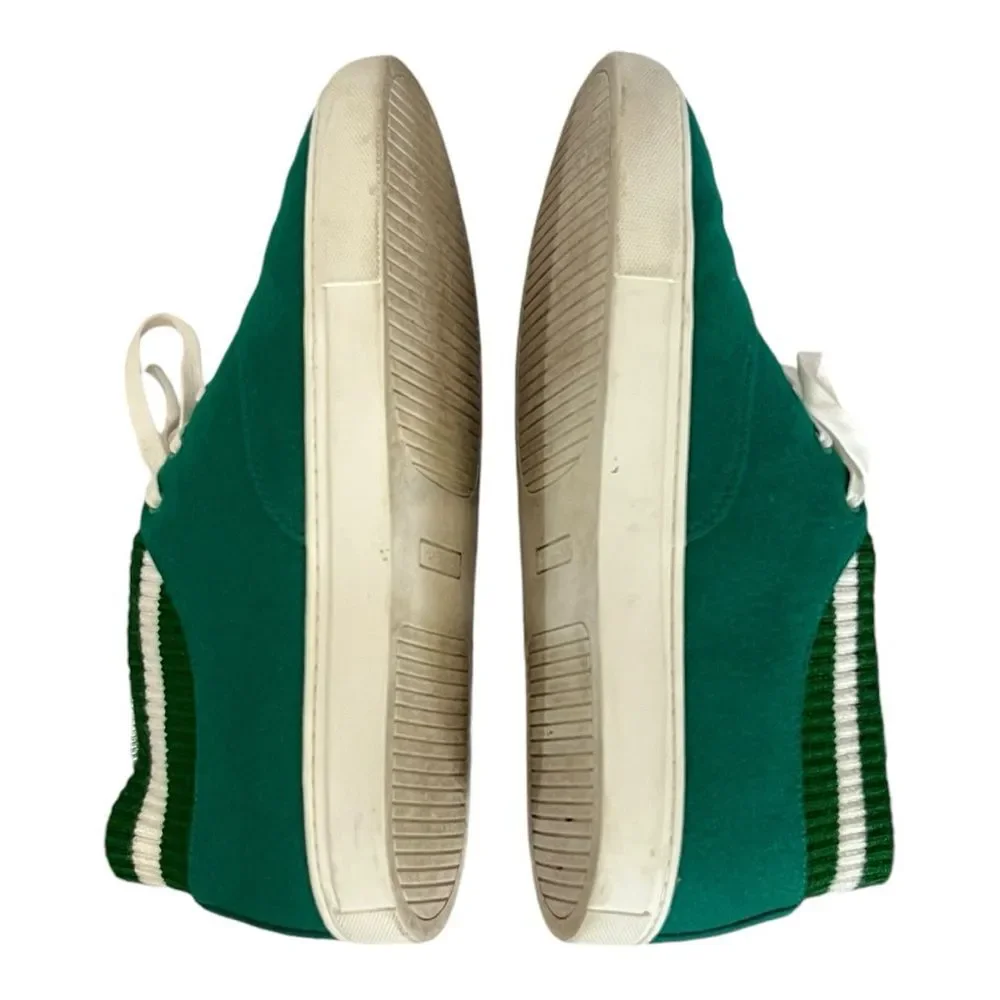 Tory‎ Sport | Green Ribbed Cloth Leather Lace Up Love All Sneakers 10.5